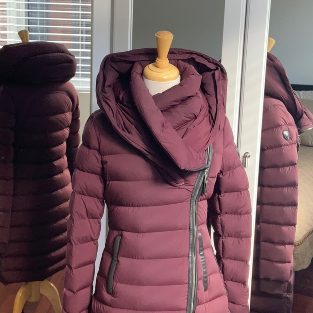 Rudsak Melodic Quilted Down Winter Coat / WITH OR WITHOUT FUR/ Burgundy / Medium - Picture 8 of 16